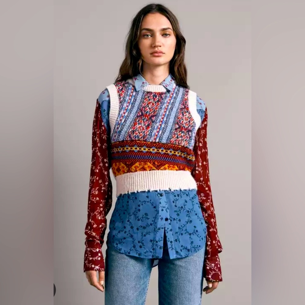 Rag and Bone Hollis Merino Blend Fair Isle Vest XS